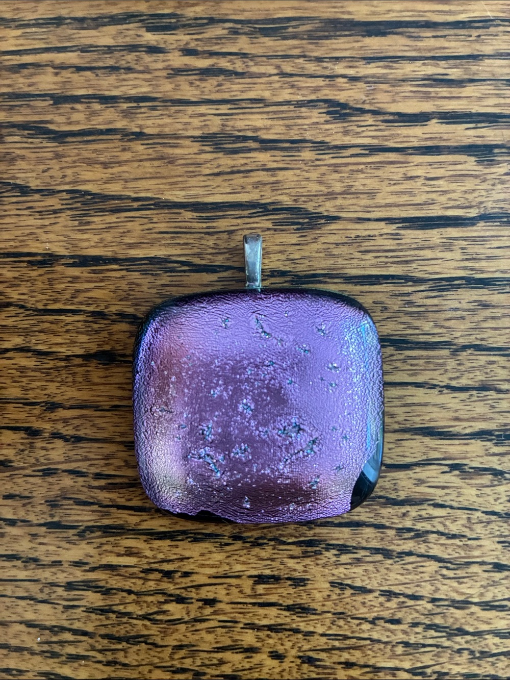 Metallic Pink Glass Pendant